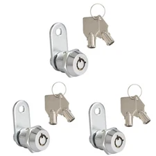 3 Tubular Cam Lock 5/8" Camper Drawer Toolbox Cabinet Key Removable Keyed Alike