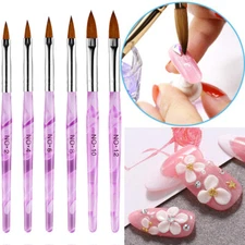 6Pcs Acrylic Nail Art Brush Set Acrylic UV Gel DIY Brush Manicure Kit US STOCK