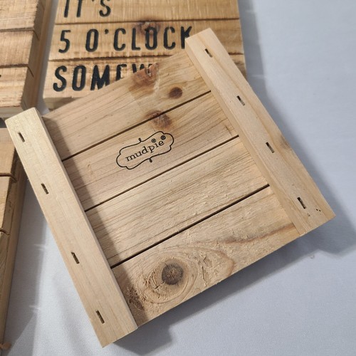 Set of 4 Wooden It's 5 O'clock Somewhere Dock Drink Coaster Beach Jimmy Buffet - Picture 4 of 4