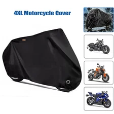 Motorcycle Cover Black 4XL Waterproof Bike Outdoor Rain Dust UV Protector US