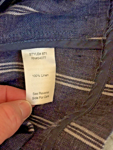 Cabi Nautical Stripe Classic 2-Button Navy Blue Jacket Blazer 100% Linen Size 8 - Picture 7 of 7