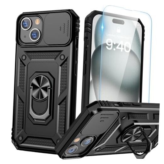 Goton for iPhone 15 Plus Case with Only for iPhone 15 Plus 15 Plus - Black