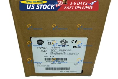 Allen-Bradley 22A-B017N104 Power Flex 4 3.7 kW 5 HP AC Drive 22AB017N104