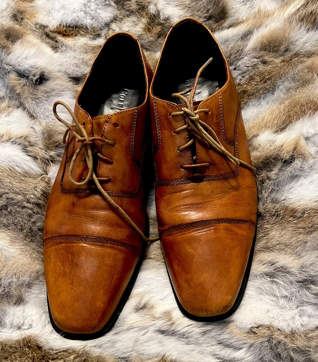 Cole Haan Chestnut Leather Cap Toe Derby Lace-Up Dress Shoes  display picture 3