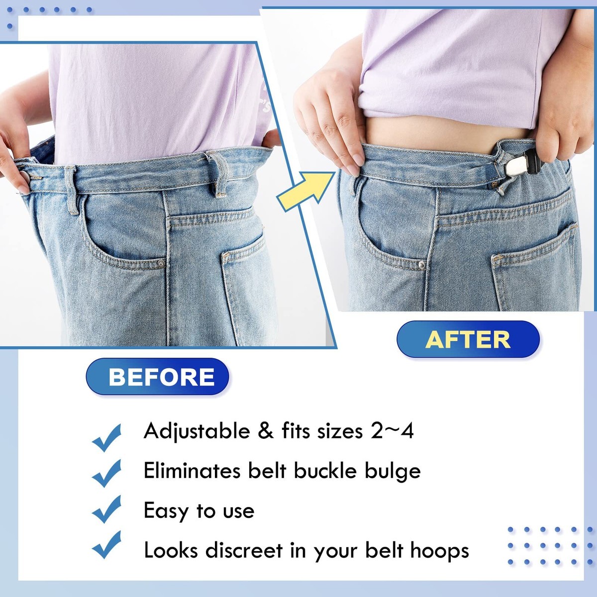 Adjustment Button Metal Tightening Waistband Pins Garment Jeans Waist Buckle EBa