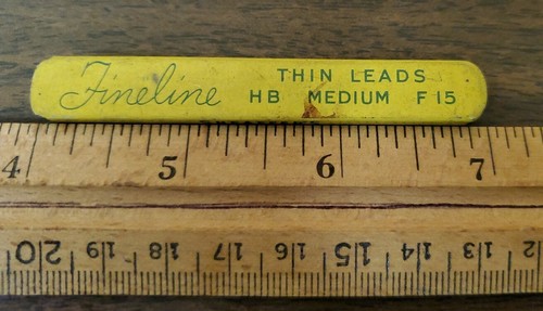 VTG SHEAFFER'S FINELINE THIN LEADS HB MEDIUM F15 YELLOW SLUDE TIN W/7 LEADS - Picture 6 of 6