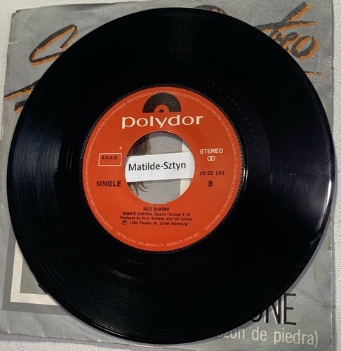 SUZI QUATREO Heart of stone/ corazon de piedra  Vinyl 45 rpm 7” Spain - Rock pop - Picture 4 of 4