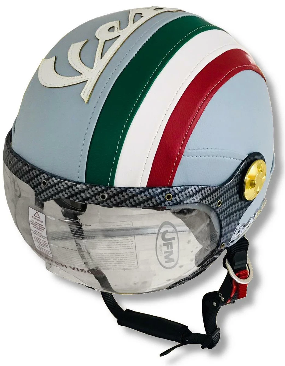 Casco vintage in ecopelle omologato per Vespa Taglia L