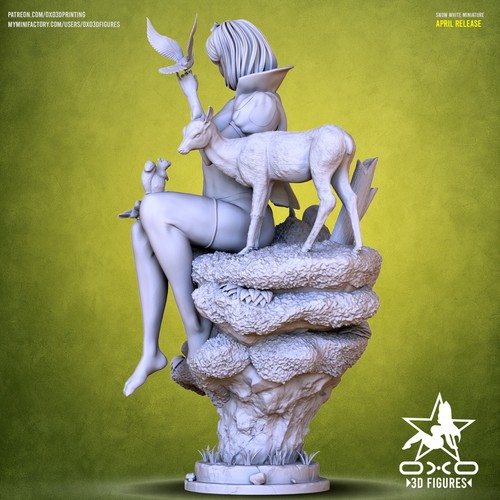 Snow White (1) Unpainted 1/6 3D Printed resin model kit and base OXO - Picture 9 of 12