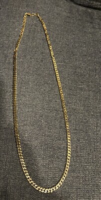 Vintage Signed MONET Gold Tone W Cuban Chain Link Necklace LN