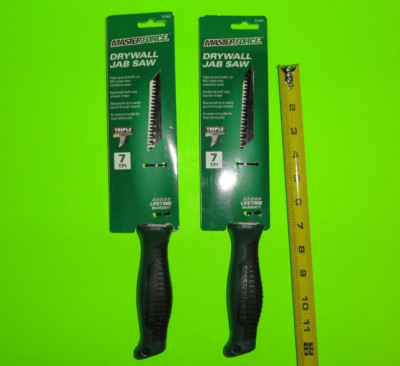 (2 Pack) Masterforce Drywall Jab Saw 7'' Triple Ground Teeth Sharpened Tip 7 TPI