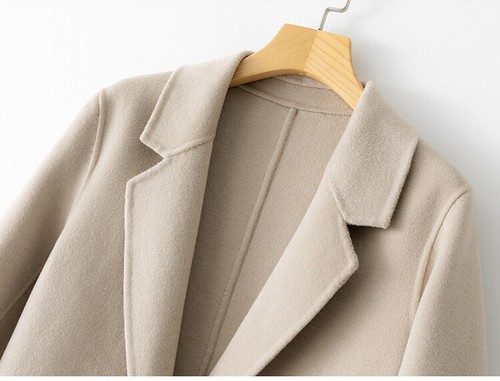 British Style Womens Cashmere One Button Coat 100% Wool Overcoat Lapel Collar sz - Picture 23 of 30