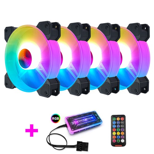 Ventilador de caja de computadora RGB PC refrigeración 120 mm sincronización LED silencioso con 1 control remoto 12 V - Imagen 16 de 20