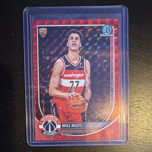 Topps 2025-26 Bowman Chrome Will Riley Washington Wizards Rookie Insert #BCV-21