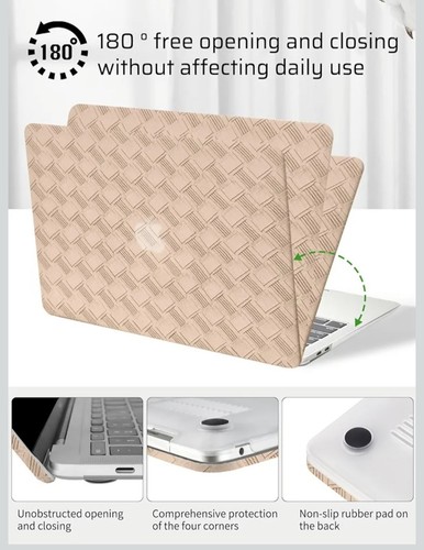 Étui tissé MacBook Pro 13 pouces nid texturé étui rigide en cuir - Photo 7/8