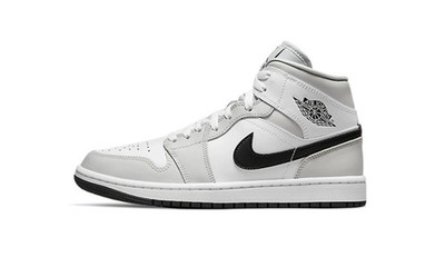 Air Jordan 1 Mid Grey Fog-Black-White EU Gr. 45