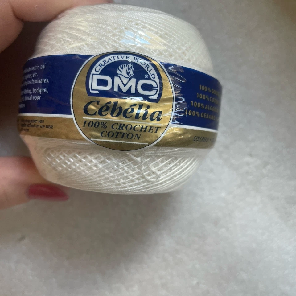 DMC Crochet 100% Cotton White BLANC No 20 Cebelia Lot 141430 50g Thread Spool - Image 3 of 4