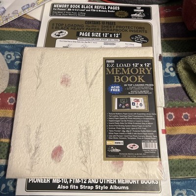 Pioneer E-Z Load 12'' x 12'' Memory (Scrap) Book + 2 X 10 Page Black Refill  40pgs