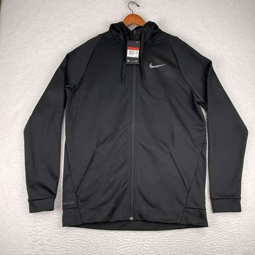 Nike Therma-Fit Full Zip Felpa con Cappuccio Giacca Uomo Grande Alta Nera Allenamento Nuova