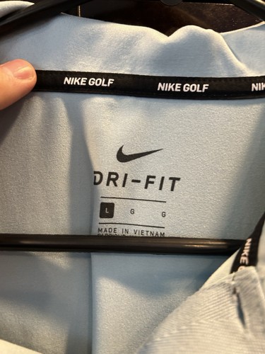 Nike Golf Dri-Fit Polo Herren Größe L hellblau grau Streifenmuster " - Bild 3 von 5