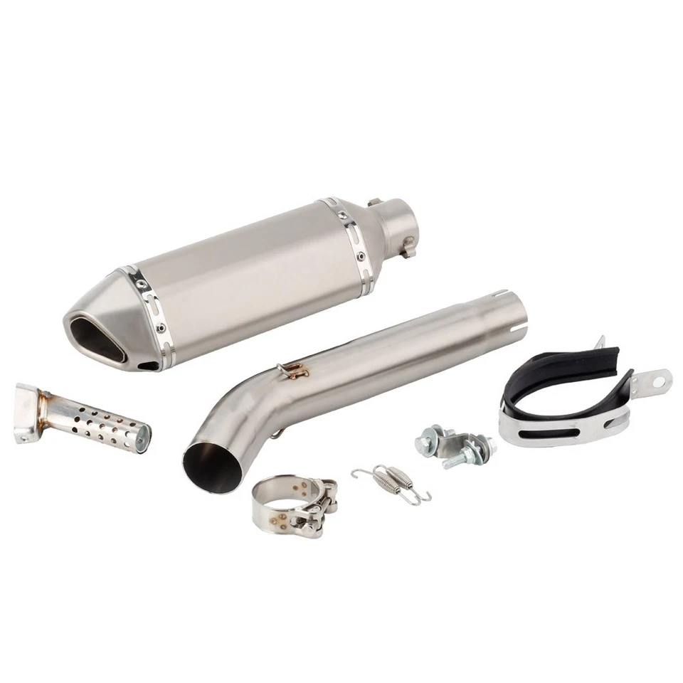 For Yamaha FZR600R Genesis 1994-1996 Exhaust Mid Link Pipe Silvery Muffler Tips Foto 2 de 4