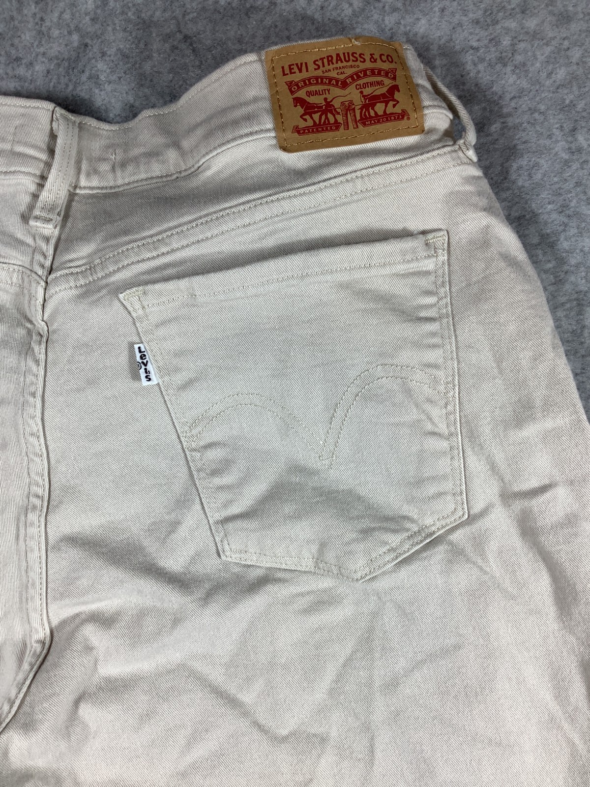 Levi's 505 Jeans Unisex W33/L32 Stretch Straight Regular Fit White Sku 313 image 3