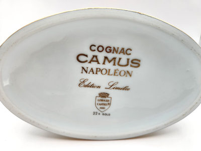 CAMUS Napoleon Cognac 700ml Limoges Porcelain Decanter 22k Gold
