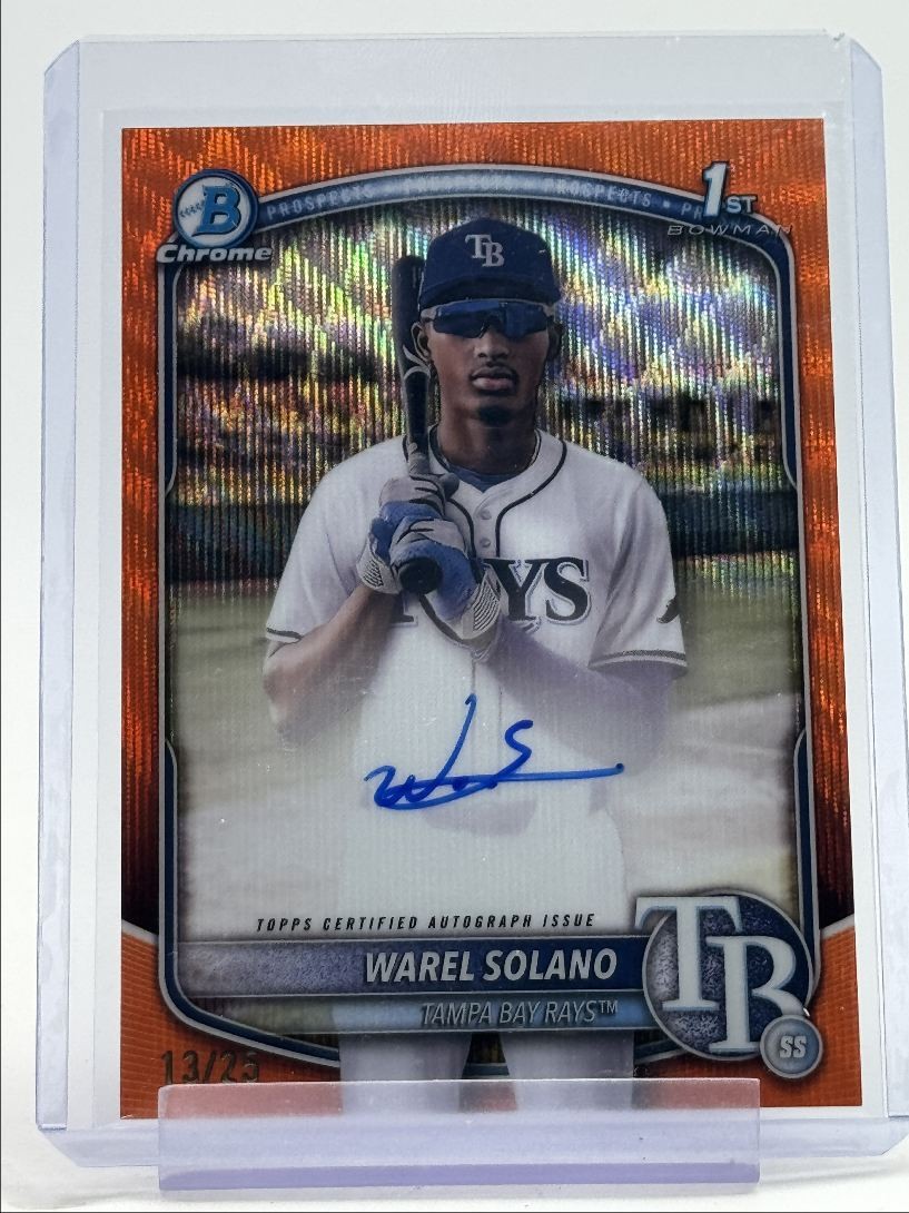 WAREL SOLANO 2025 BOWMAN CHROME 1ST ORANGE WAVE REFRACTOR AUTO /25 Q0963