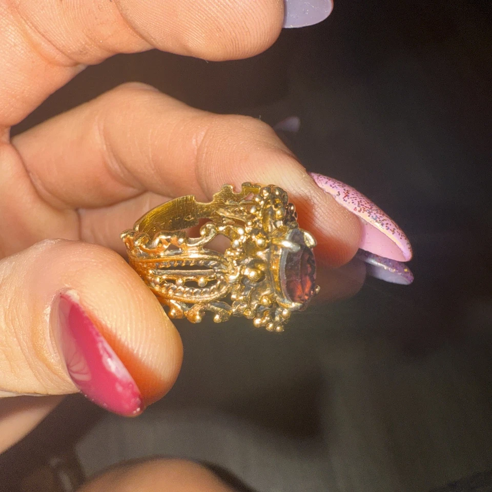 1940s 18kt plated Yellow Gold Amethyst Ring - Image 3 of 4