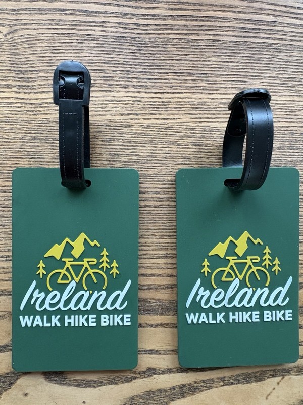 Lot Of 2 Ireland Walk Hike Bike Soft Luggage ID Baggage Tags Green