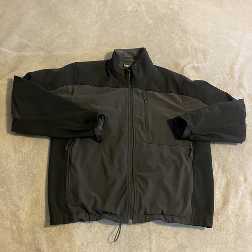 Kirkland Signature Jacket Men XL Gray Outdoors Full Zip Hiking Soft Shell Casual