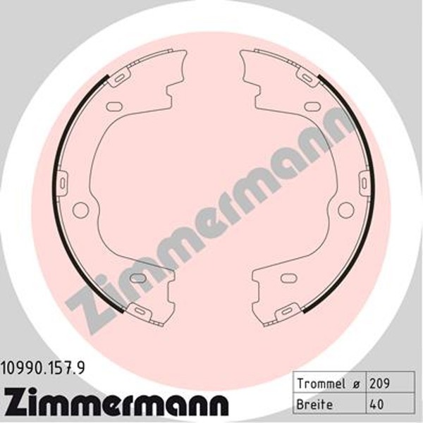 Bremsbackensatz Feststellbremse Zimmermann 10990.157.9 FüR Hyundai Travel TQ 4WD-image