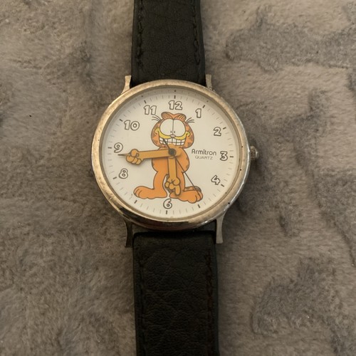 Vintage 1978 Garfield Cat Armitron Collectible Watch Black Band RARE! - Picture 6 of 15