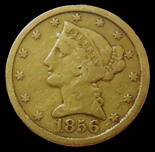 Photo of a 1856-P Liberty Half Eagle from an eBay listing that sold on Jul 12, 2026