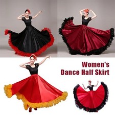 360/540/720 Degree Opening Dance Skirt Gypsy Spanish FlamencoSkirt LadyBig Swing