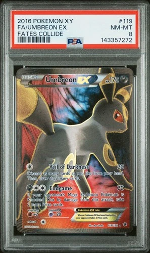 2016 POKEMON XY FATES COLLIDE #119 FULL ART/UMBREON EX PSA 8