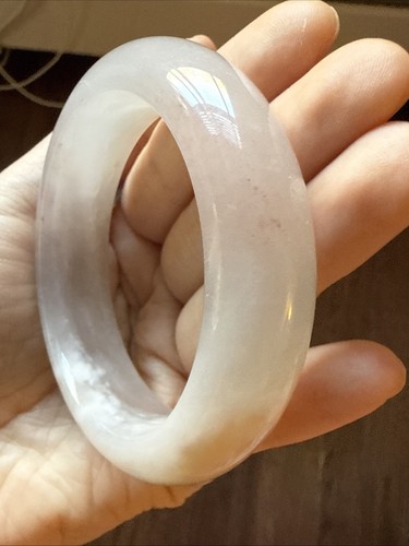 純天然內蒙古捨太翠 Untreated Gemstone Bangle 54 Mm Dusty Pink Wedding Dress - Picture 11 of 18