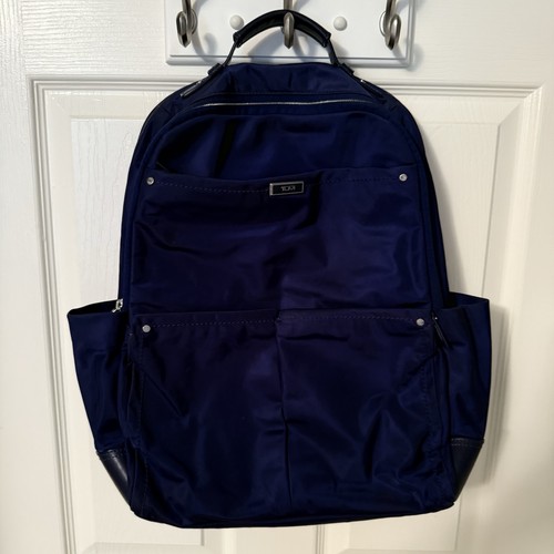 Tumi Nylon Laptop Backpack ULTRAMARINE NAVY BLUE Unisex Work Travel Carry On Bag - Picture 16 of 16