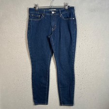 Levis 711 Skinny Jeans Womens Size 28 Denim Blue Dark Wash Mid Rise