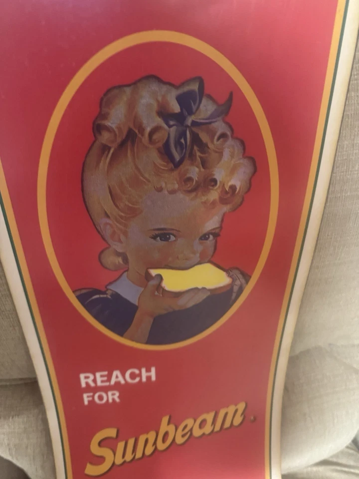Vintage Original Sunbeam Energy Packed Bread Cardboard Ad Sign 10.5” x 24.5” - Image 2 of 4