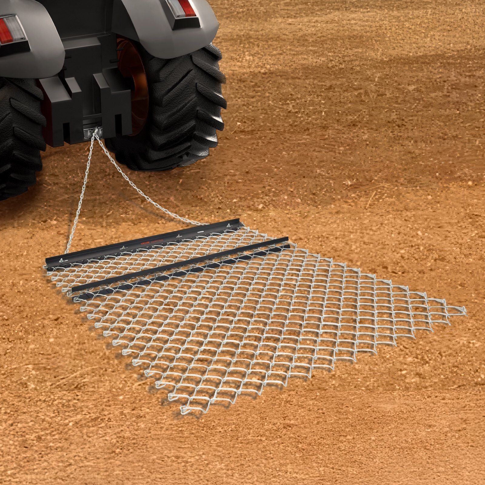 Sturdy 4x5 Foot Chain Drag Harrow for Driveway Grading and Tilling