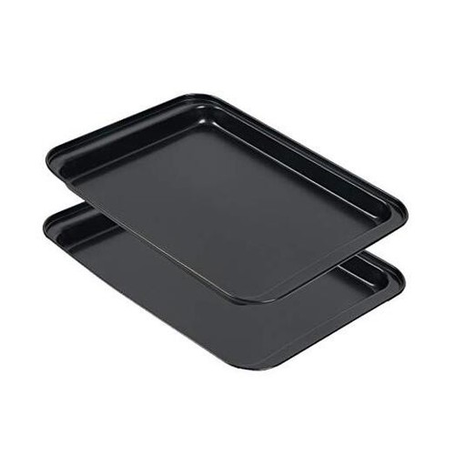 Small Baking Sheet 2 Pack, 8 Inch Nonstick Baking Pans for Oven Black_Set of 2 - 第 1/8 張圖片