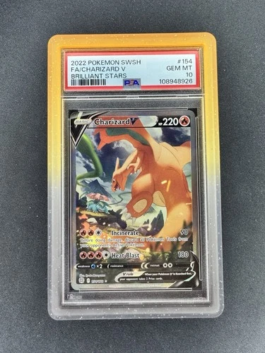Charizard V (Alternate Art) 154/172 Swsh09: Brilliant Stars - PSA 10 w/ Guard!