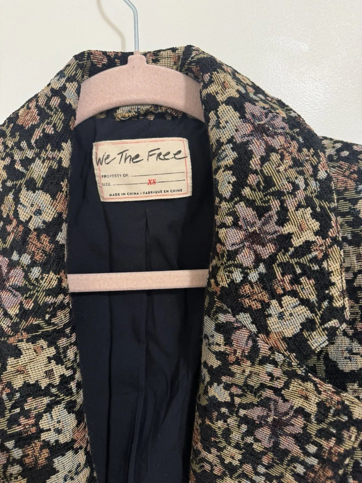 Free People Bella Floral Tapestry Oversized Blazer Jacket XS - Image 4 of 4