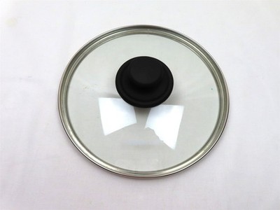 Green Life Replacement Glass Lid Only 9'' Outer 8 1/2'' Inner Rim Black Knob