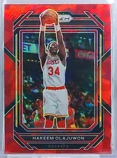 2022-23 Panini Prizm RED CRACKED ICE PRIZM 🏀 HAKEEM OLAJUWON #290
