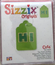 Sizzix Original Red Die Cutter TAG SUPER SCALLOP Part # 38-0946