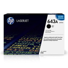 Original HP 643A Black Toner Cartridge  Works with HP Color Laserjet 4700 Serie