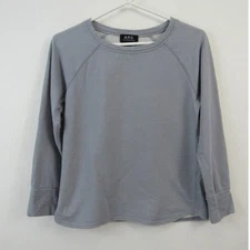 A.P.C. XS Grey Long Sleeve 100% Cotton Thick Knit Shirt Lightweight Sweater