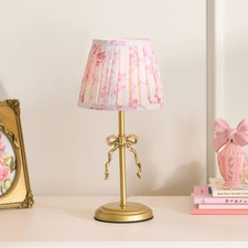 Potterybarn LoveShackFancy Mini Table Lamp 14.5" Pink Damask